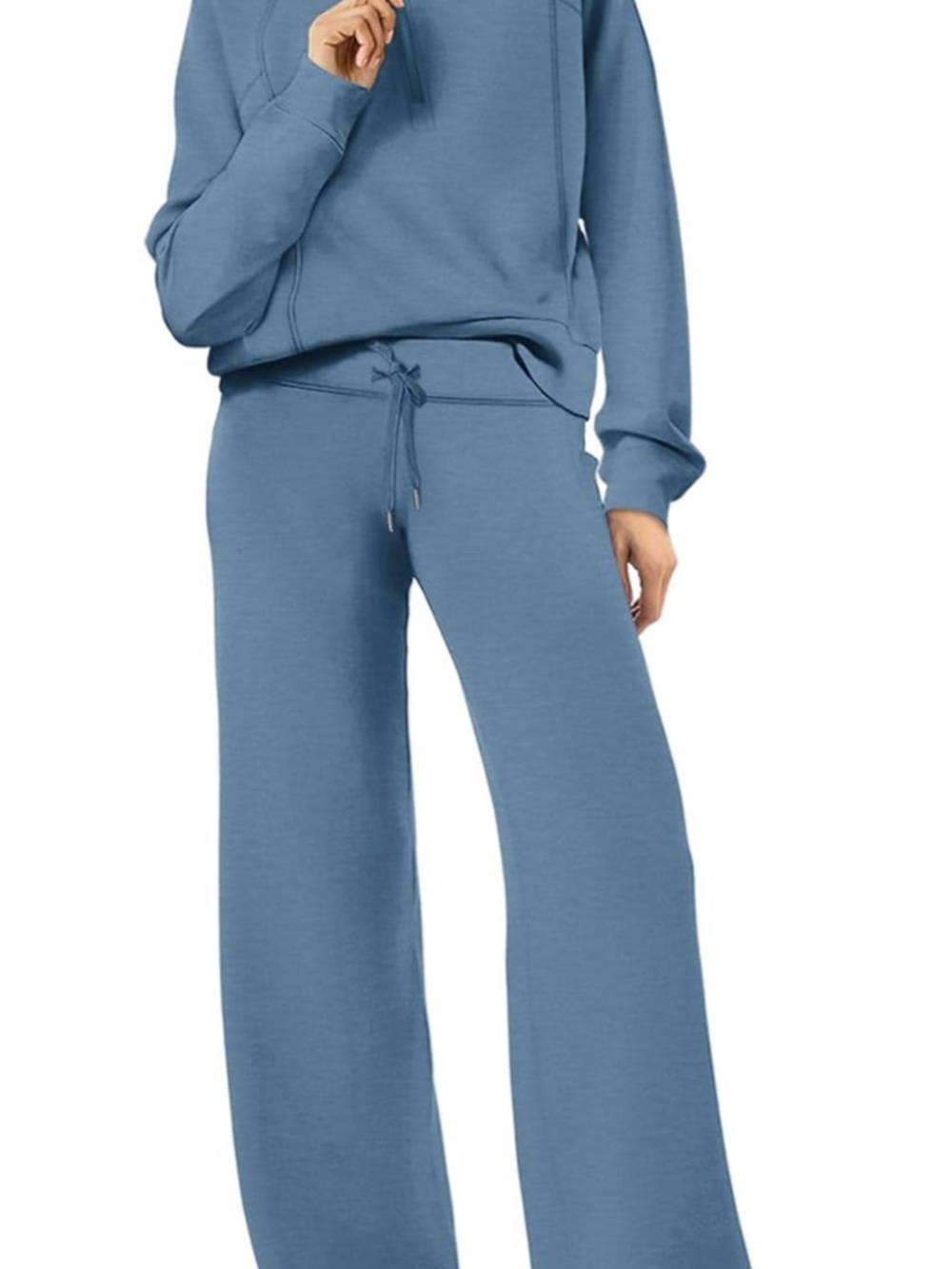 Dusk Blue Wide-Leg lounge Set - Cozy Loungewear or Travel. XXL.
